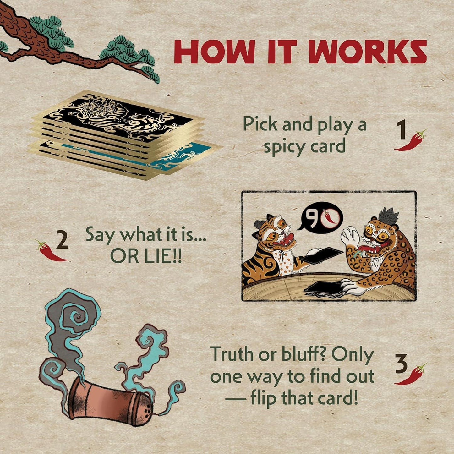 Spicy Strategy Card Game – Clever Bluffing Game for 2–6 Players | Fast Party Game for Ages 10+