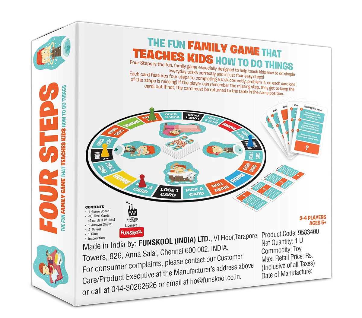 Funskool Four Steps Family Board Game for Kids | Daily Routine Learning & Memory Game | Fun Educational Game for Children & Family