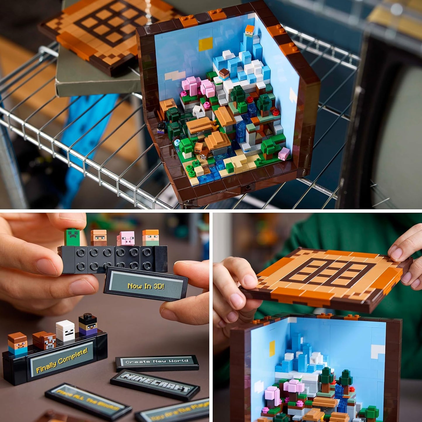 LEGO 21265 Minecraft Workbench 15th Anniversary Game Adventure Set 12 Biomes 8 Microfigures Surprises Gift Idea for Adult Fans 21265