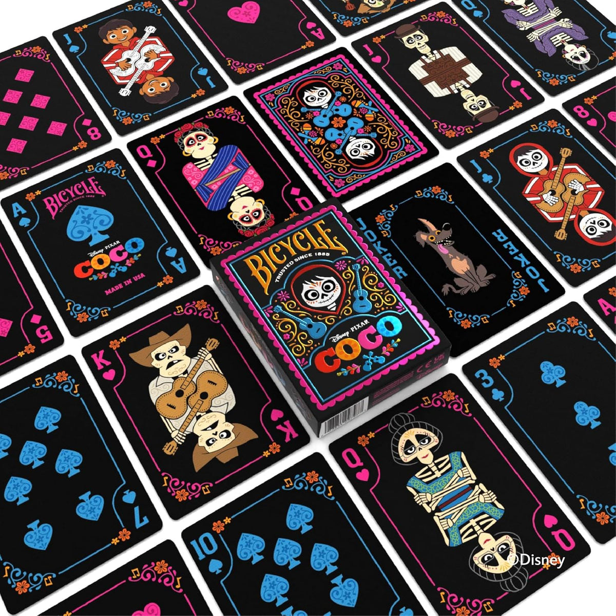 Bicycle Disney Pixar Coco Playing Cards – Collectible Deck with Holographic Foil Box & Air-Cushion Finish