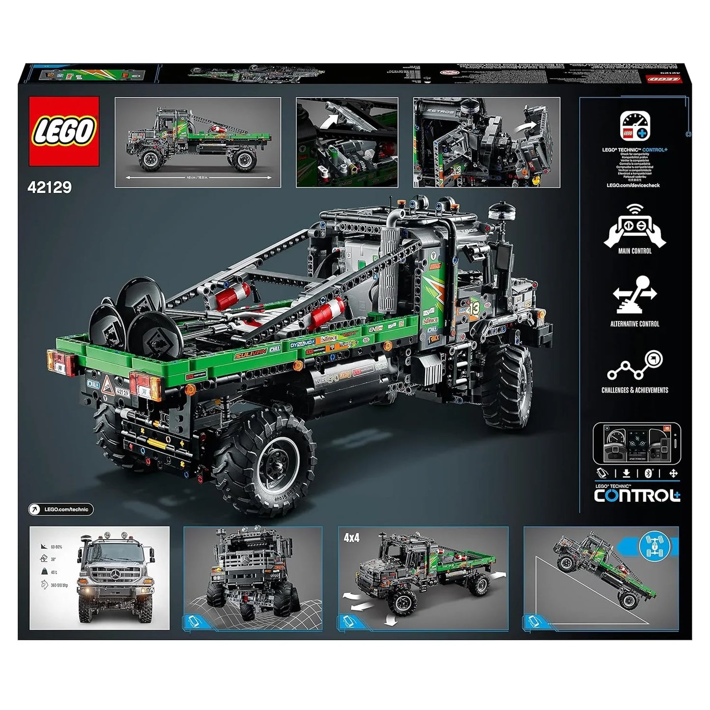 LEGO 42129 Technic 4X4 Mercedes-Benz Zetros Trial Truck Building Kit (2,110 Pieces), Multi Color