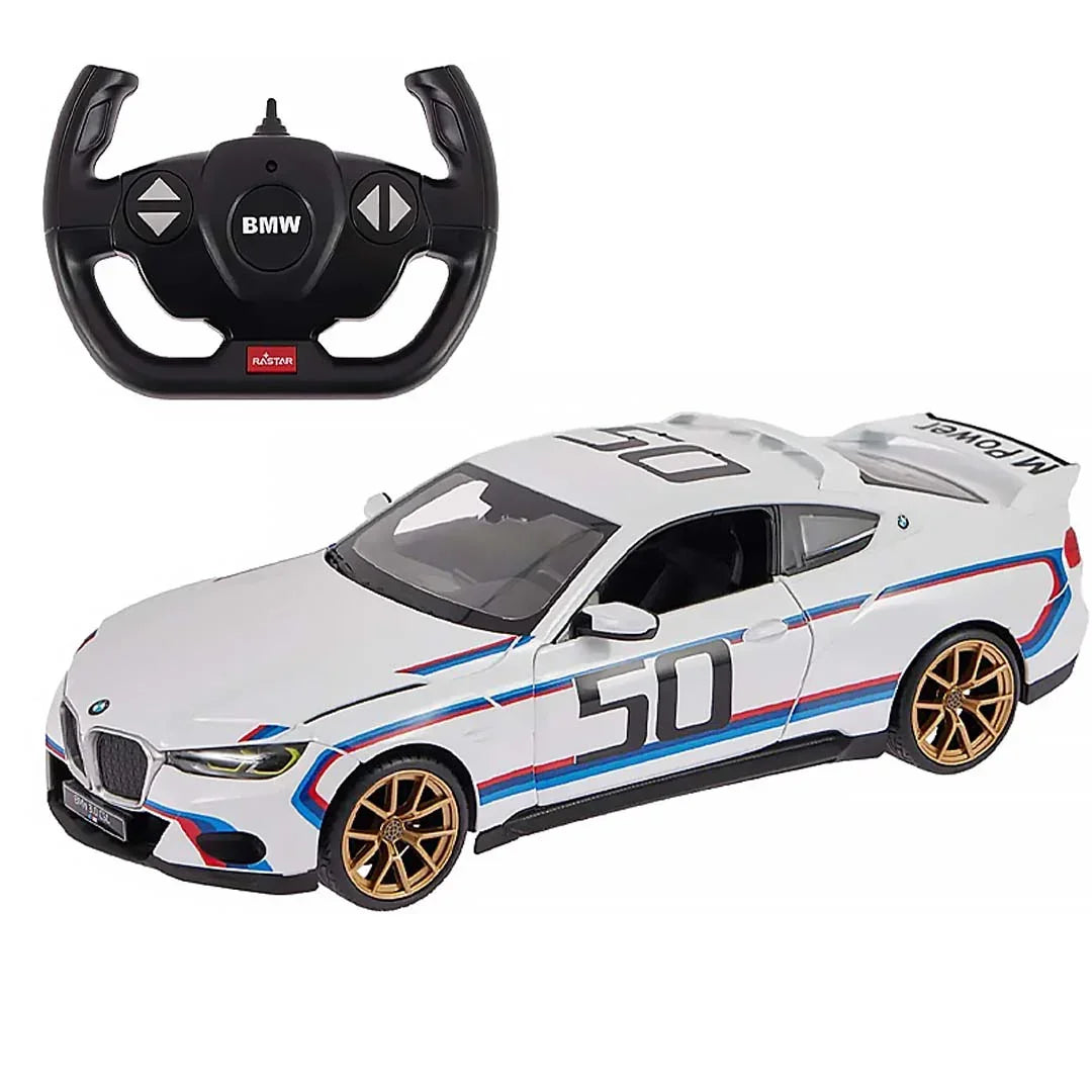 RASTAR 1:14 Scale BMW 3.0 CSL Remote Control Car – High-Performance RC Sports Car with 2.4GHz Control, Functional LED Lights & Realistic Design (White) | Model 6930751324039 - Jaiman Toys