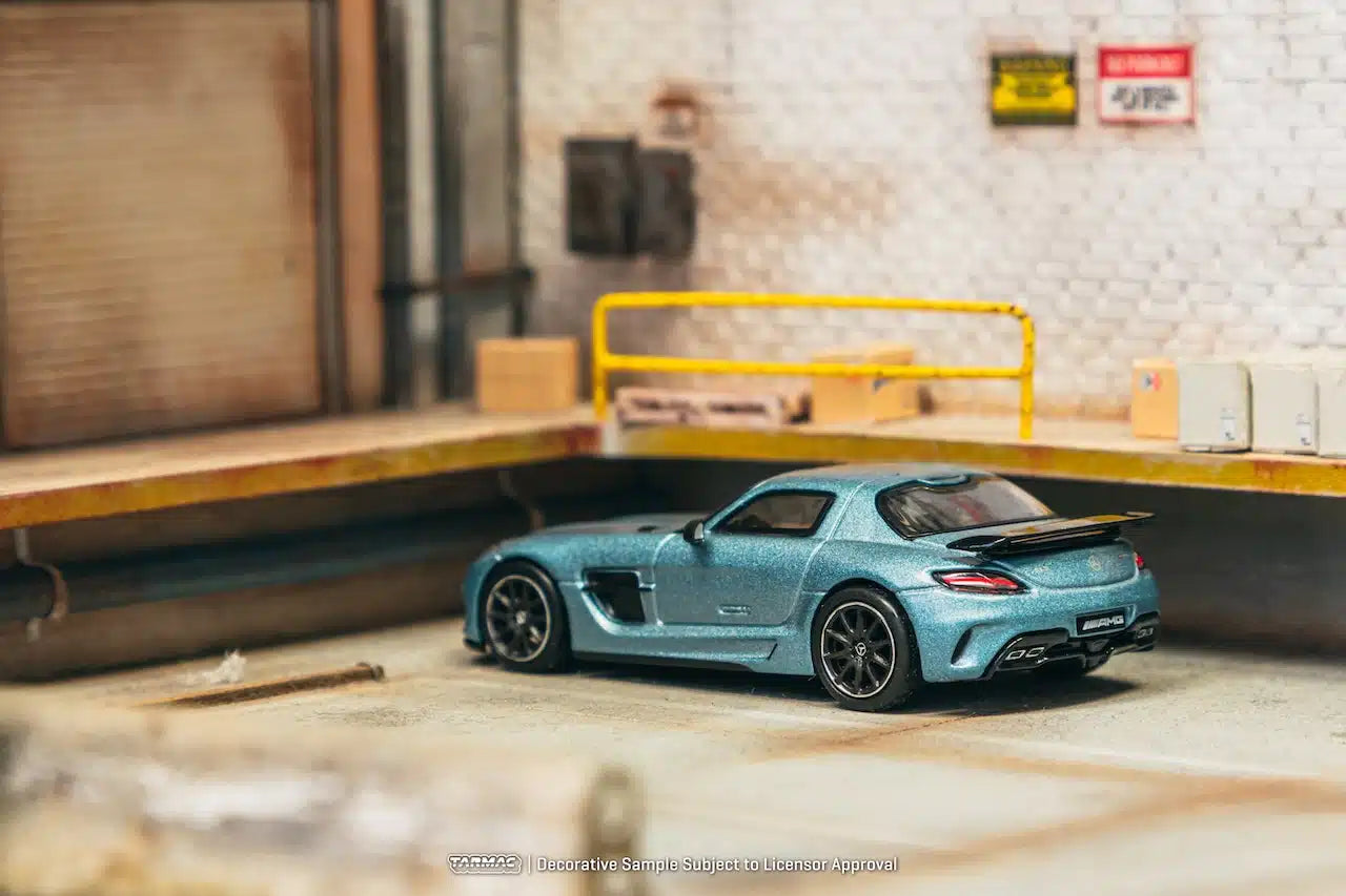 Tarmac Works GLOBAL64 1:64 Mercedes-Benz SLS AMG Coupé Black Series Matte Blue Diecast Model Car (T64G-027-MB)