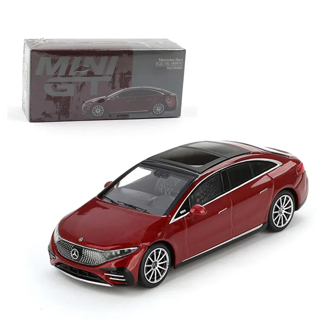 MINI GT Mercedes-Benz EQS 580 4MATIC – Red Metallic | 1:64 Scale