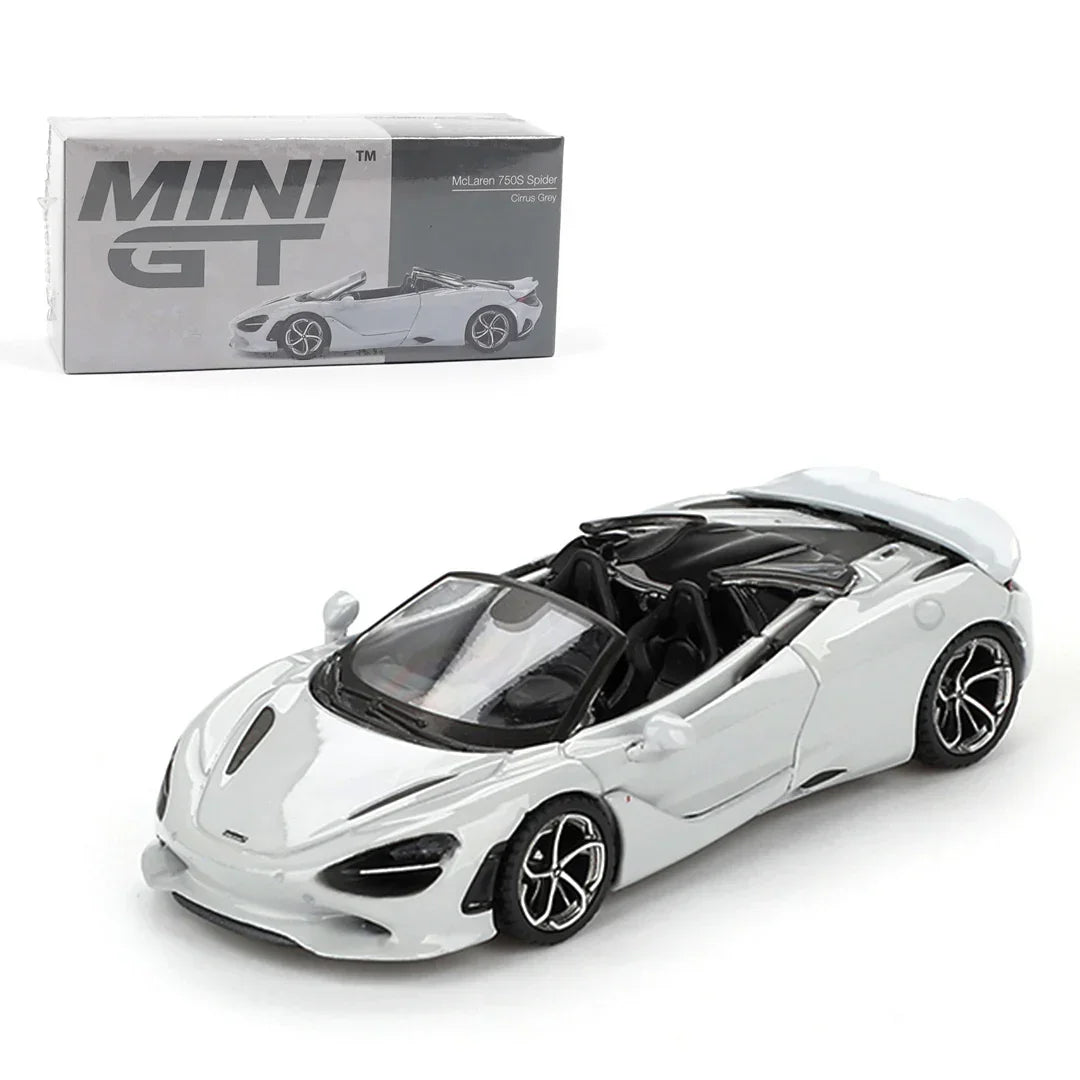 MINI GT 1:64 McLaren 720S Spider – Cirrus Grey – Jaiman Toys