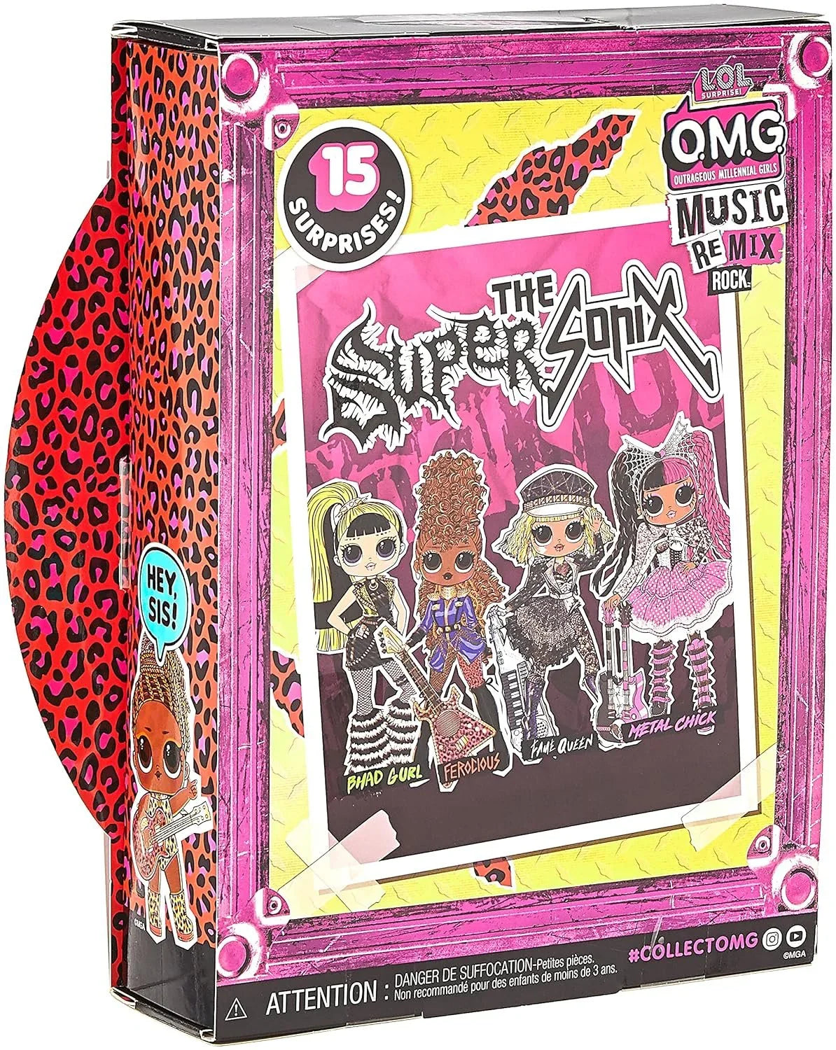 LOL Surprise OMG Remix Rock Ferocious Fashion Doll with 15 Surprises Including Bass Guitar, Outfit, Shoes, Stand, Lyric Magazine, & Record Player Playset, Kids Gift, Toys for Girls Boys Ages 4 5 6 7+ - Jaiman Toys