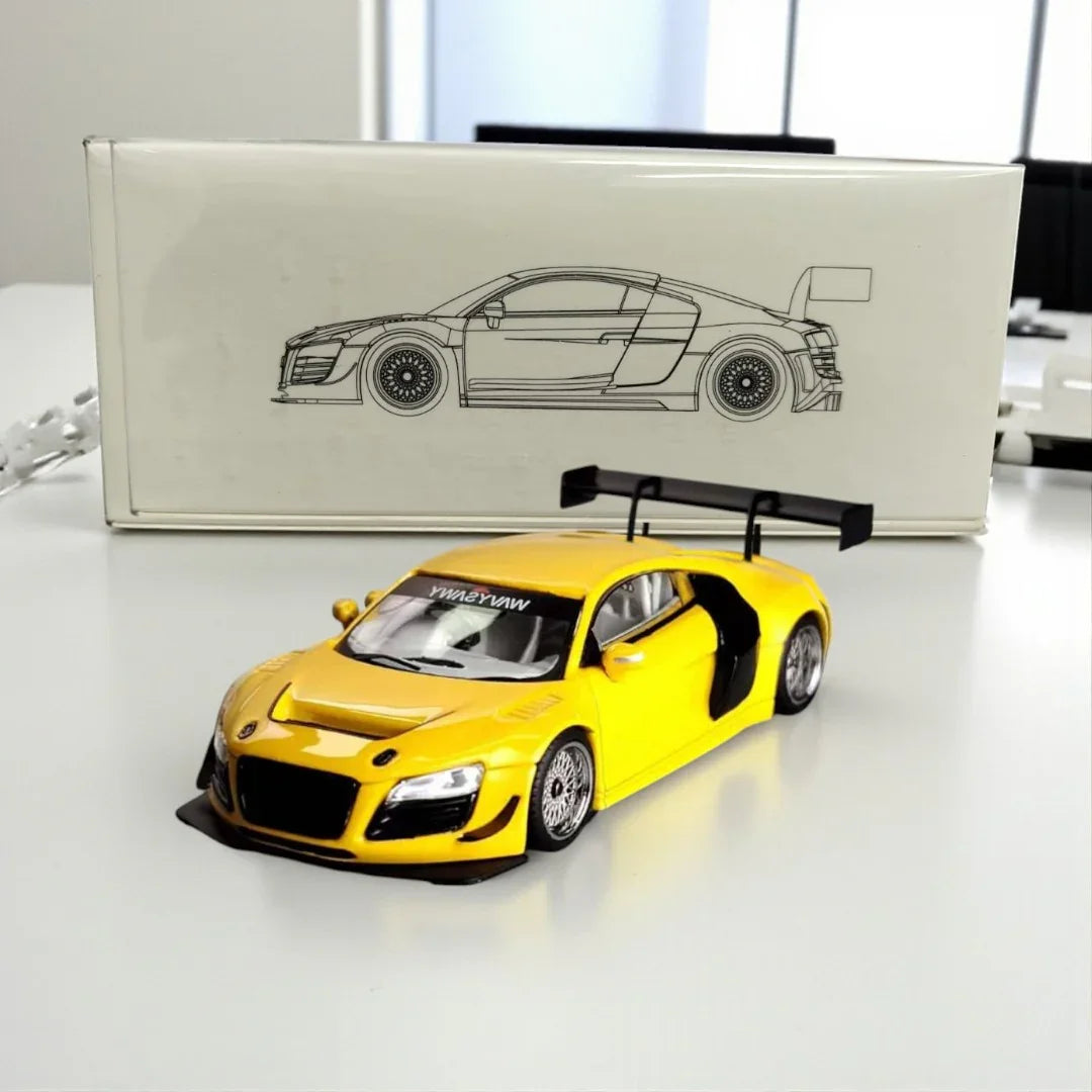 LMF 1:64 AUDI R8 LMS ULTRA YELLOW DIECAST CAR MODEL