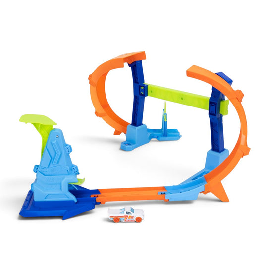 Hot Wheels 1:64 Corkscrew Jump Champion Track Set | Adjustable Loop Stunt Toy with Car