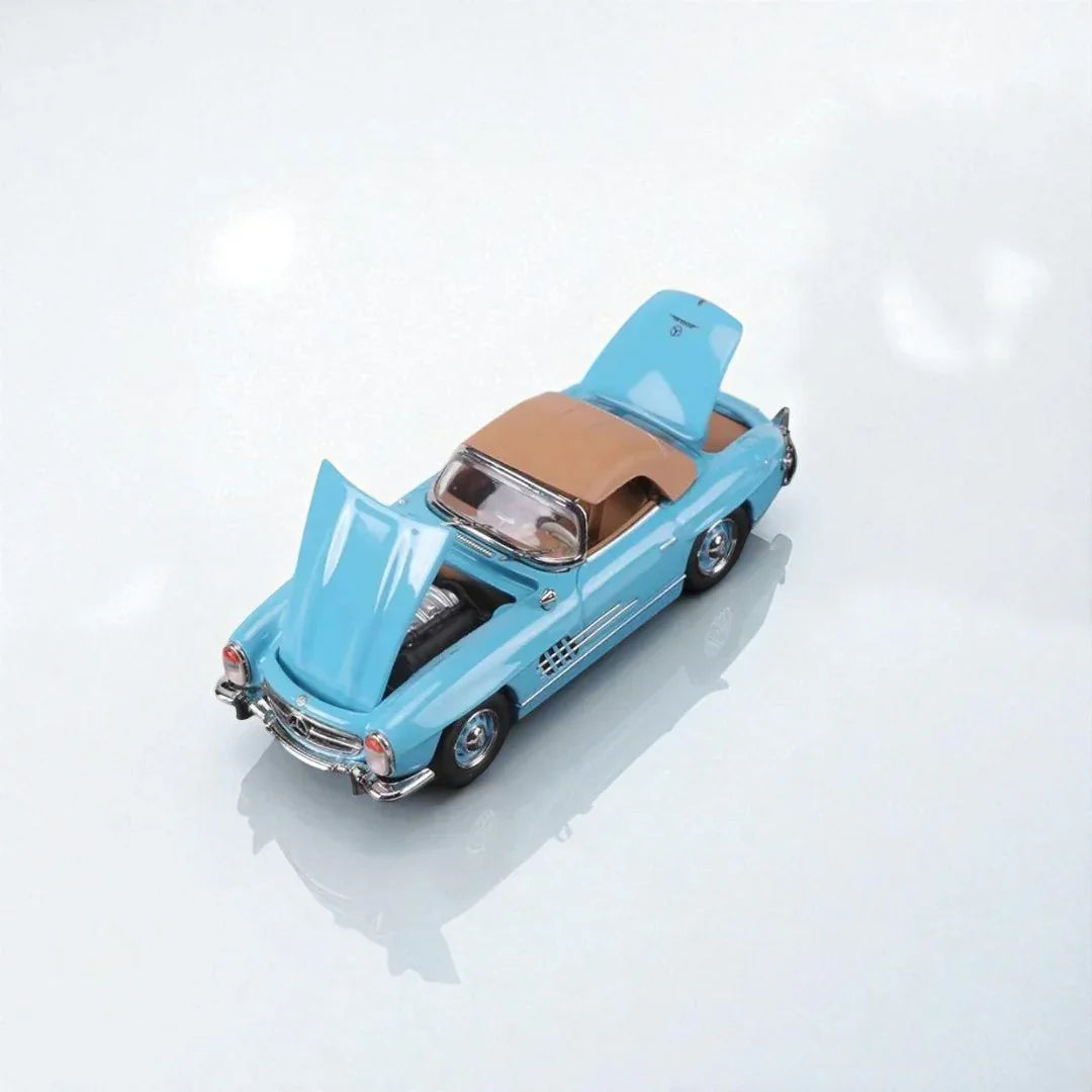 GFCC 1960 Mercedes-Benz 300SL Roadster Light Blue 1/64 Scale Diecast Model Car - Jaiman Toys