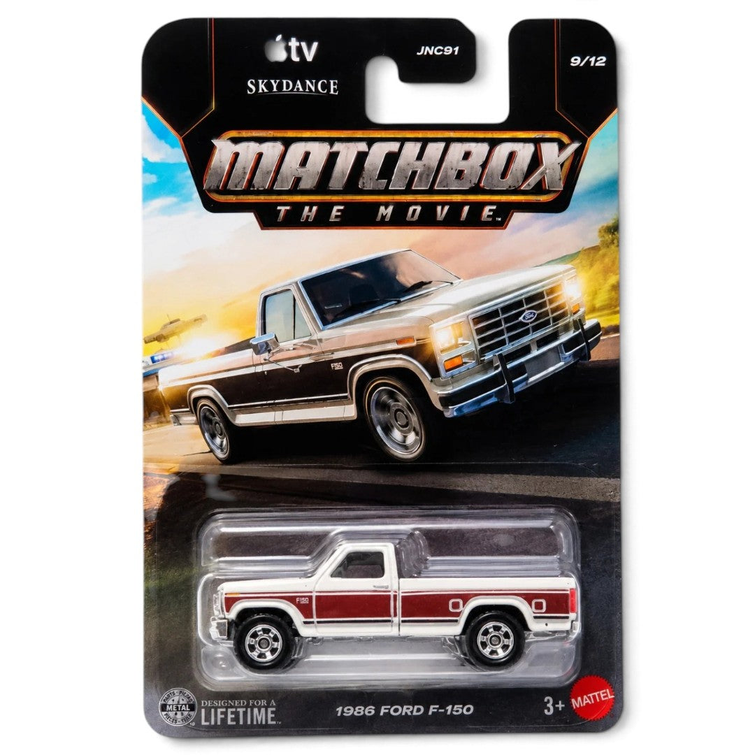 Matchbox The Movie 1986 Ford F-150 Diecast Pickup Truck – White & Red Collectible Model