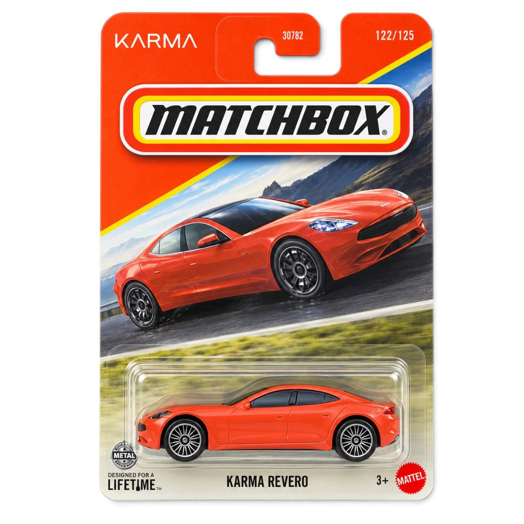 Matchbox Karma Revero Orange Diecast Model Car – Collectible Luxury Sedan Toy