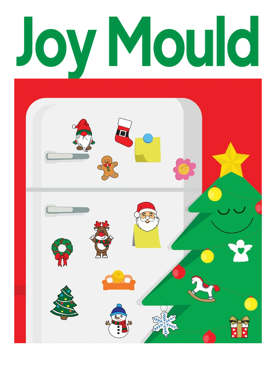 Joy Mould Christmas Fridge Magnet DIY Kit | Air-Dry Clay Craft Set for Kids & Adults | Make Santa, Tree, Reindeer & More – No Baking Needed
