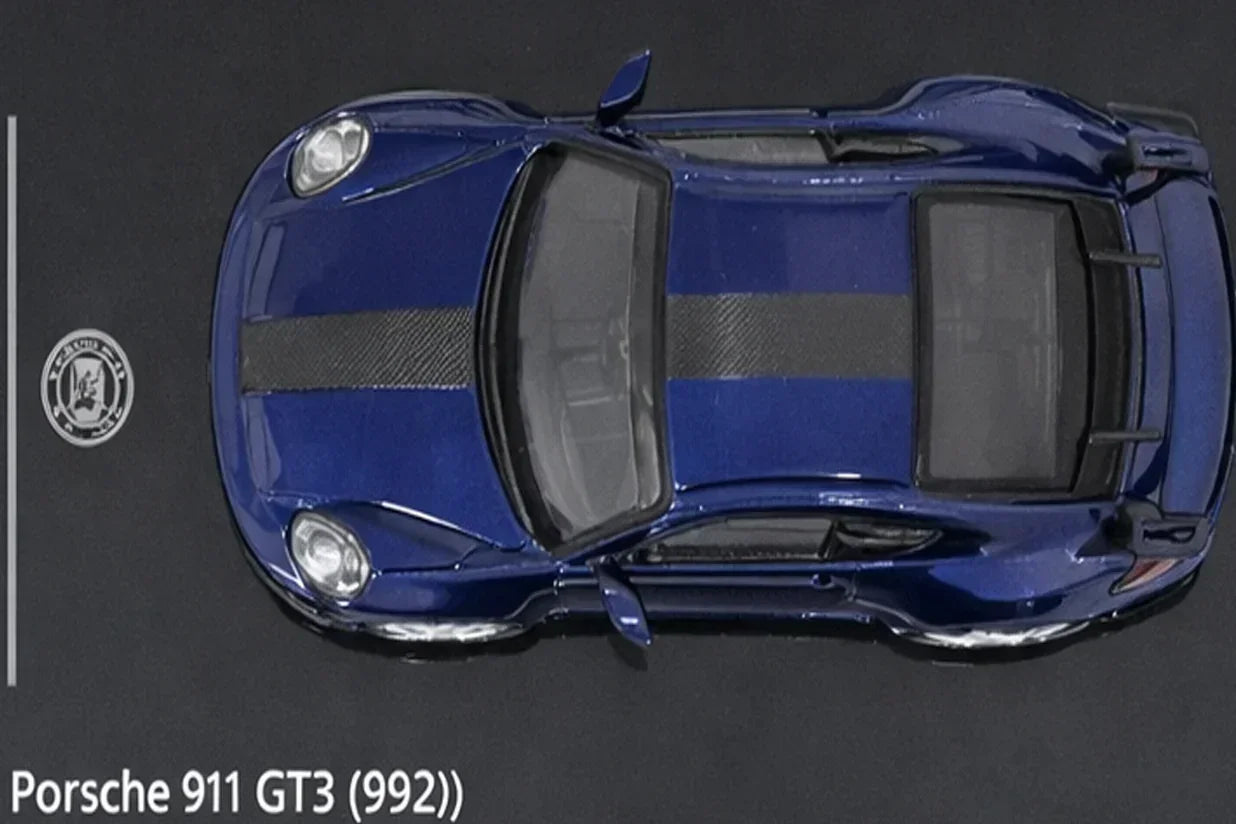 PARA64 1:64 Porsche 911 GT3 (992) Blue Diecast Model Car – Premium Display Base Collectible