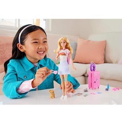Barbie Malibu Travel Adventure Doll and Accessories Set (HJY18)" - Jaiman Toys