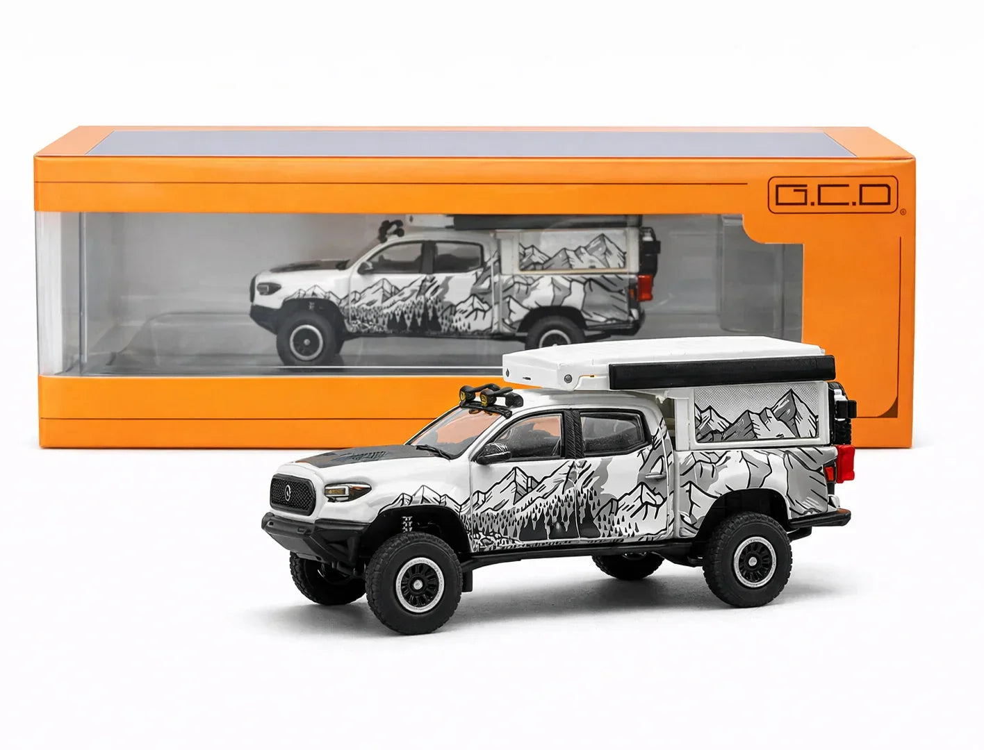 GCD 1:64 Toyota Tacoma Camper 529 Truck Diecast Model with Rooftop