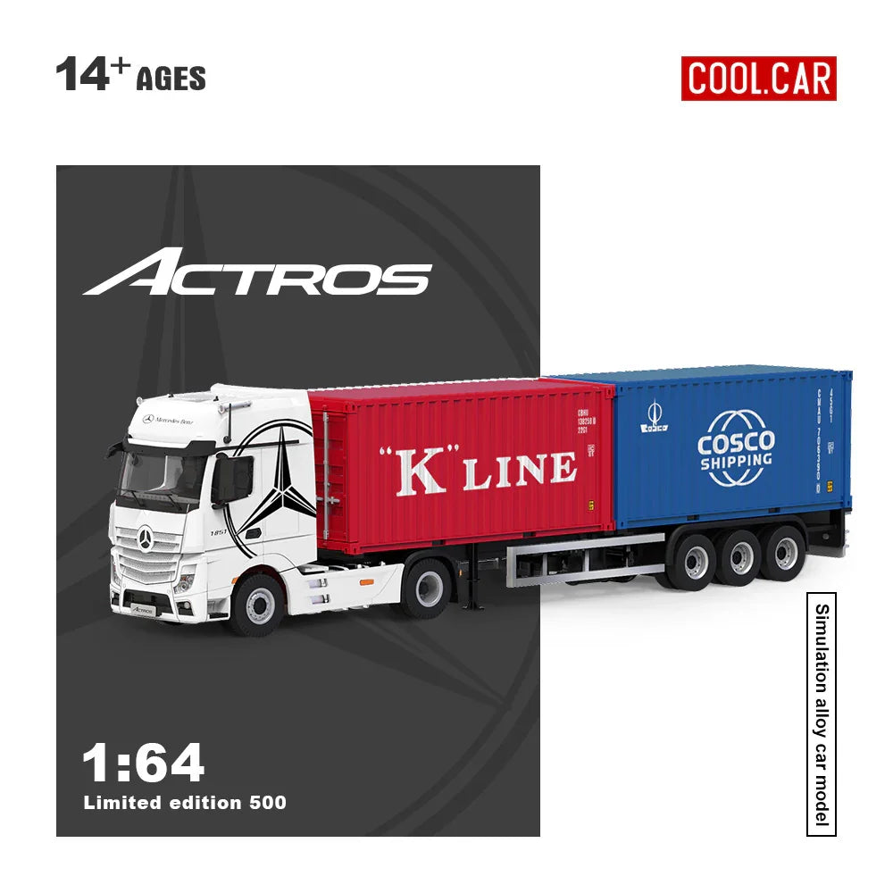 CC 1:64 Mercedes-Benz Actros Cargo Container Truck | Diecast Model Truck | 2 Colour Variants