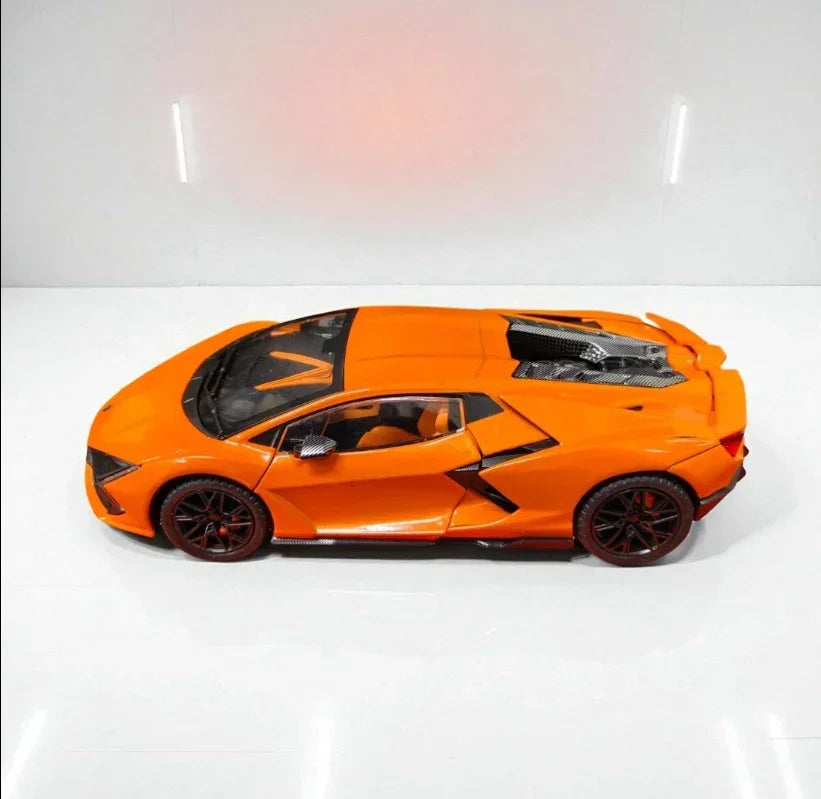JOY JUNCTION 1:24 Lamborghini Diecast Car Model -Orange with openable door, pull back action light and sound (JJ263) - Jaiman Toys