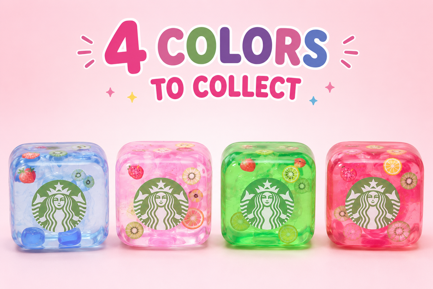 Starbucks Fruit Nice Cube Squishy Sensory Fidget Toy – 1 Pc, Random Color