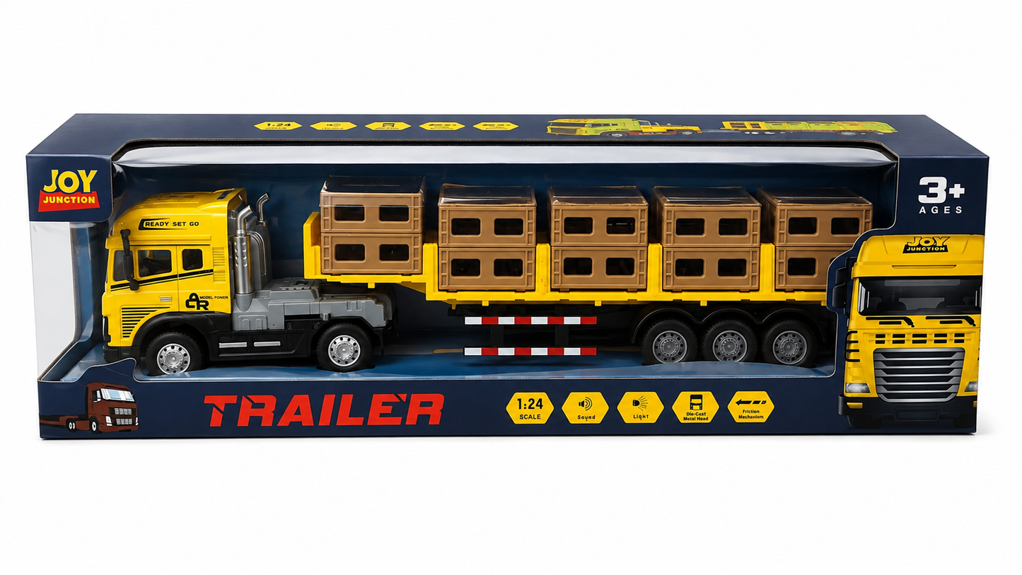 Joy Junction 1:24 Trailer Truck with Cargo Boxes, Light & Sound