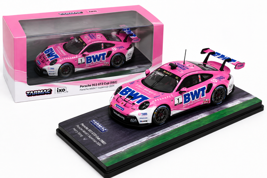 Tarmac Works IXO Porsche 911 GT3 Cup (992) #1 BWT Porsche Mobil 1 Supercup 2024 Model Car