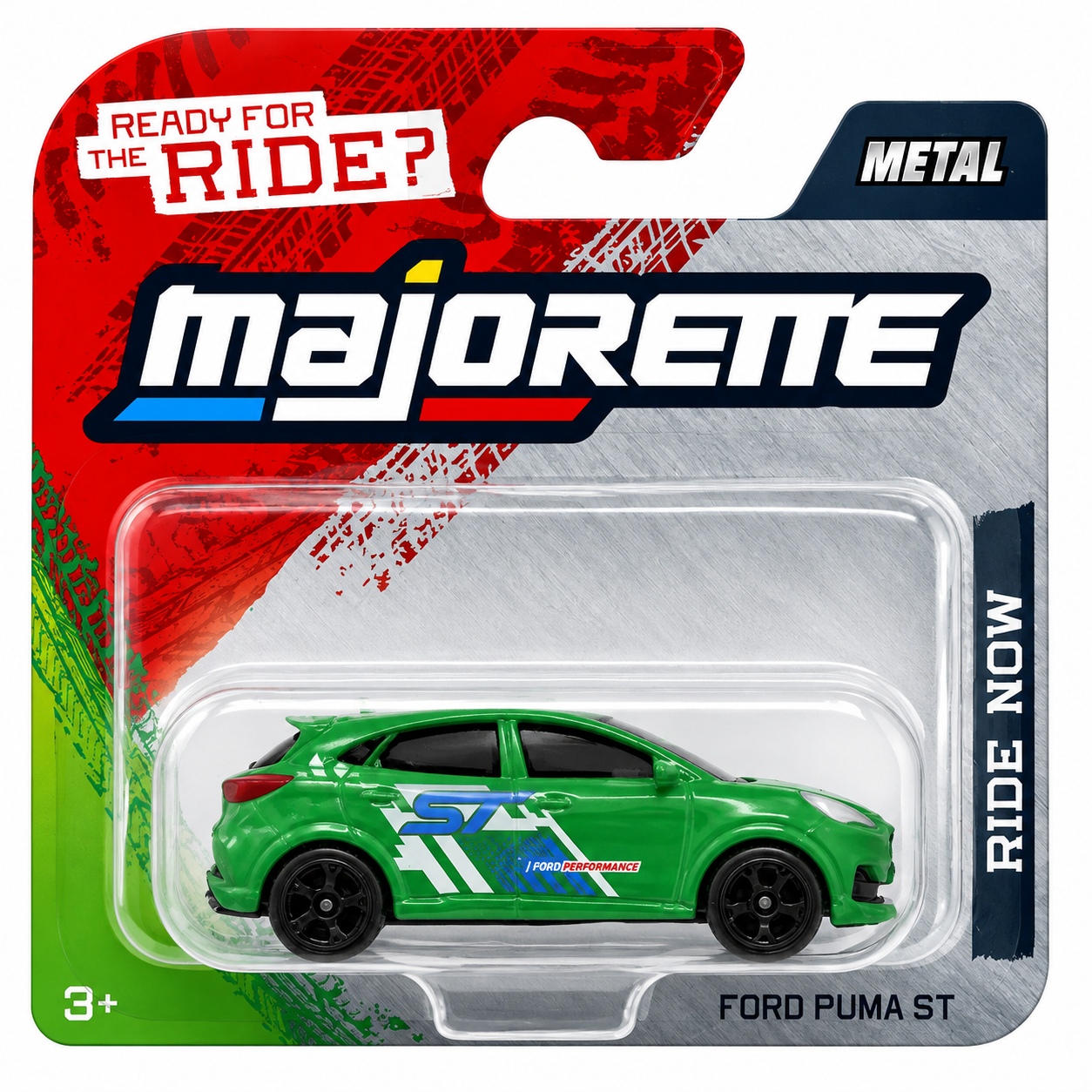 Majorette Ford Puma ST Green Die-Cast Model Car with Performance Graphics