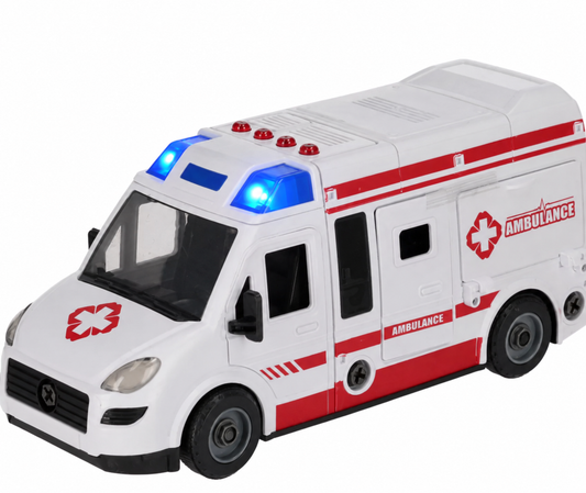 Assembly Zone Urban Services Ambulance Vehicle Building & Disassembly Toy with Tools | DIY Emergency Rescue Vehicle for Kids 3+ Years