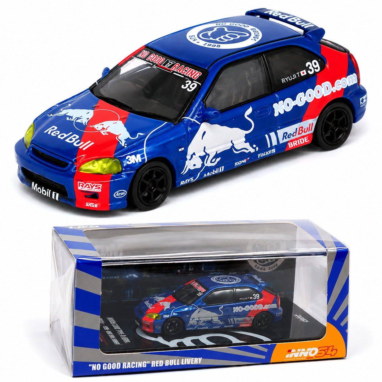 INNO64 Honda Civic Type R (EK9) No Good Racing Red Bull Livery 1