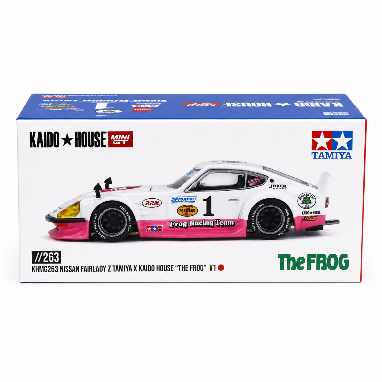 Kaido House x MINI GT 1:64 Nissan Fairlady Z Tamiya x Kaido House "The Frog" V1 | KHMG263 | Collector Box | BGX