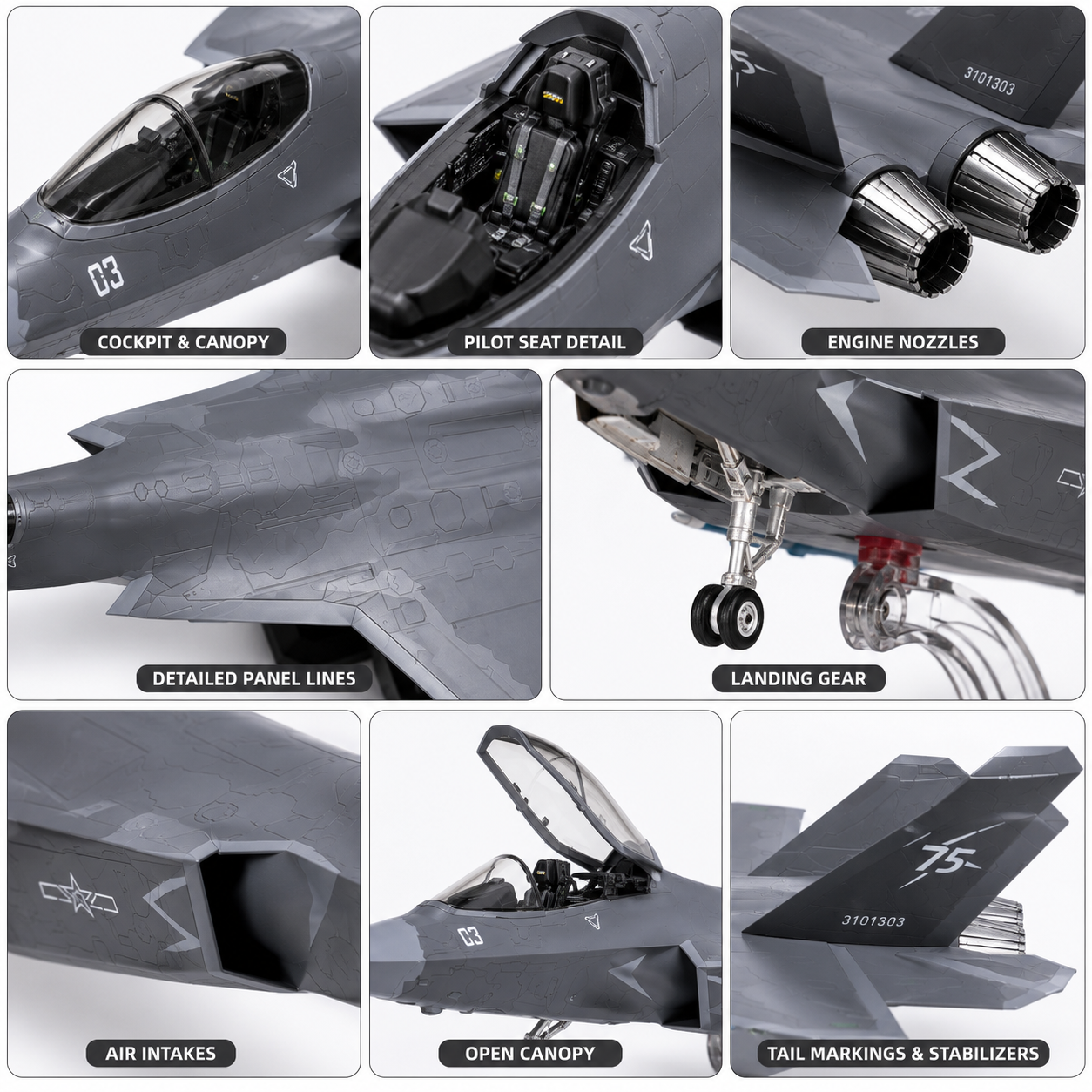 Premium 1:60 Scale J-35A Fighter Aircraft Diecast Metal Model with Display Stand | Military Jet Collectible for Home & Office Decor