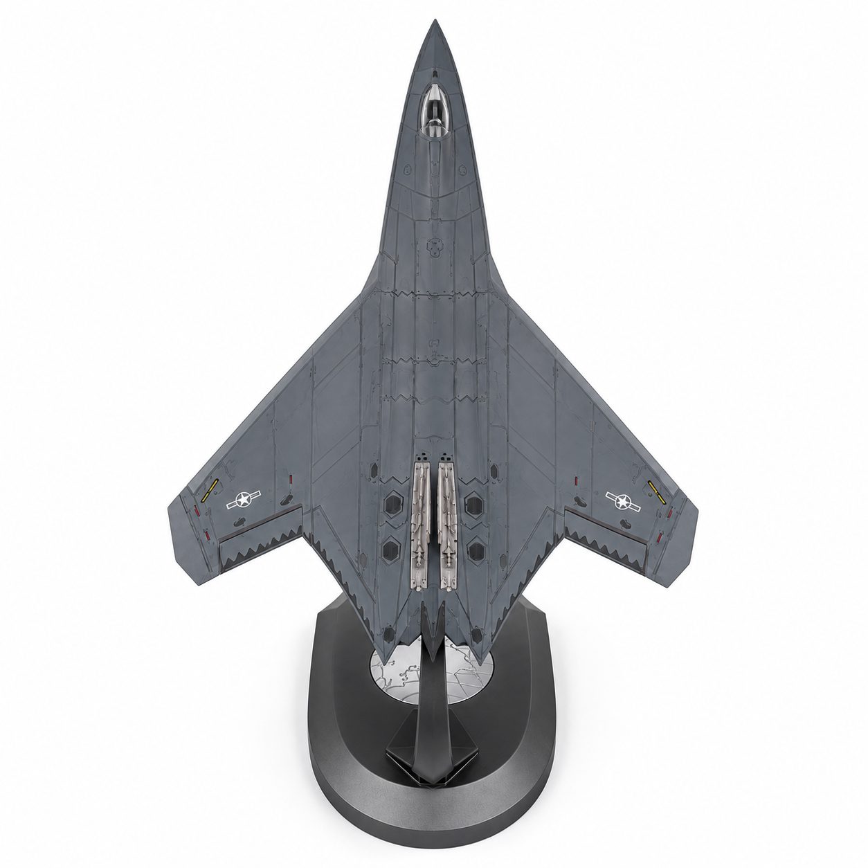 Premium 1:60 Scale J-50 Sixth Generation Stealth Fighter Aircraft Model with Display Stand | Metal Diecast Military Jet Collectible for Home & Office Display