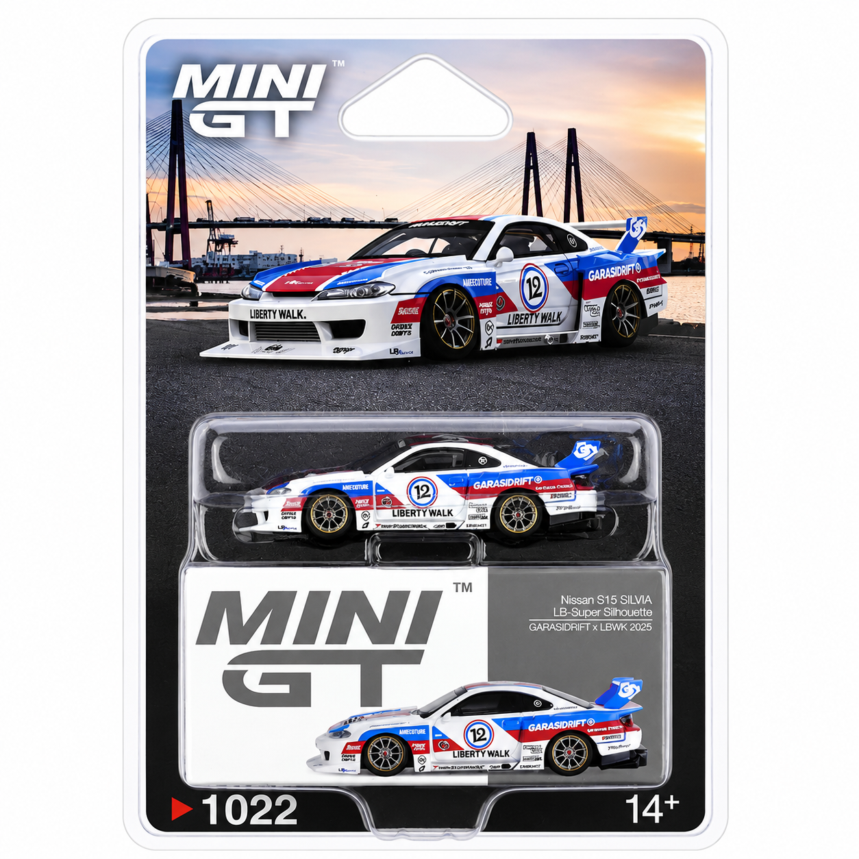 MINI GT 1:64 (Blister Pack) Nissan S15 Silvia LB-Super Silhouette GARASIDRIFT x LBWK 2025 Die-Cast Model Car