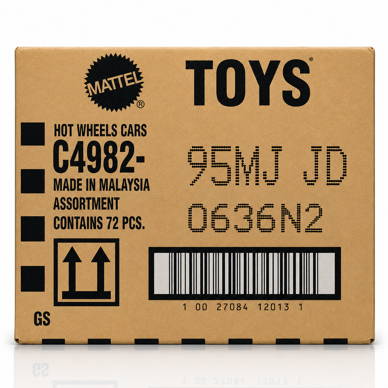 Hot Wheels Mainline Factory Sealed Case 72 Pcs – C4982-95MJ JD Assortment Die-Cast Cars Box