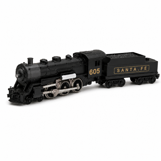 HANFIY HO 1:87 Santa Fe 605 Steam Locomotive & Tender Model | Detailed Collector Train for Ages 14+