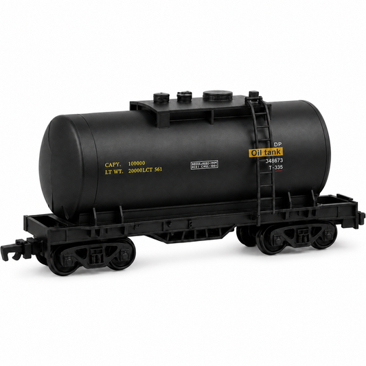 HANFIY 98600 HO 1:87 Black Oil Tanker Railway Wagon Model for Ages 14+