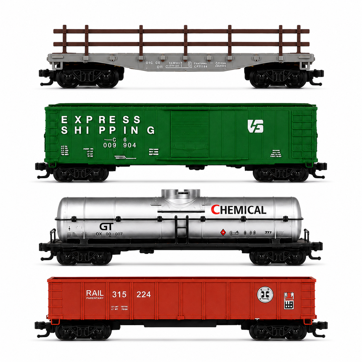HANFIY 95020 HO 1:87 Freight Train Wagon Set – 4 Model Railway Cars for Collectors, 14+
