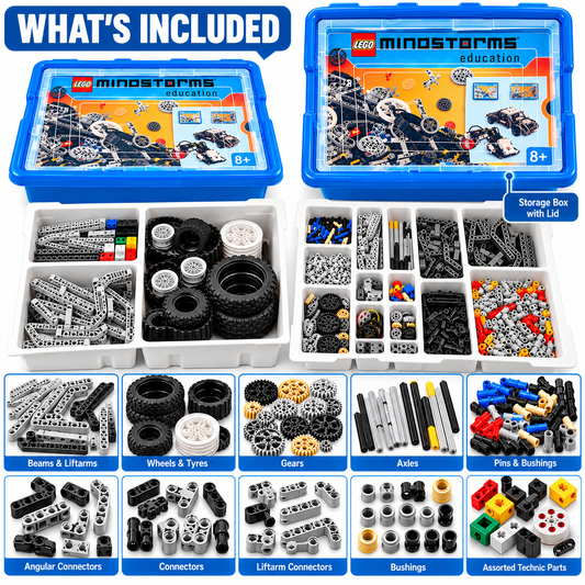 LEGO 9695 Mindstorms Education Building Set with Storage Case, Technic Gears, Wheels, Beams, Axles & Connectors | STEM Engineering Learning Kit