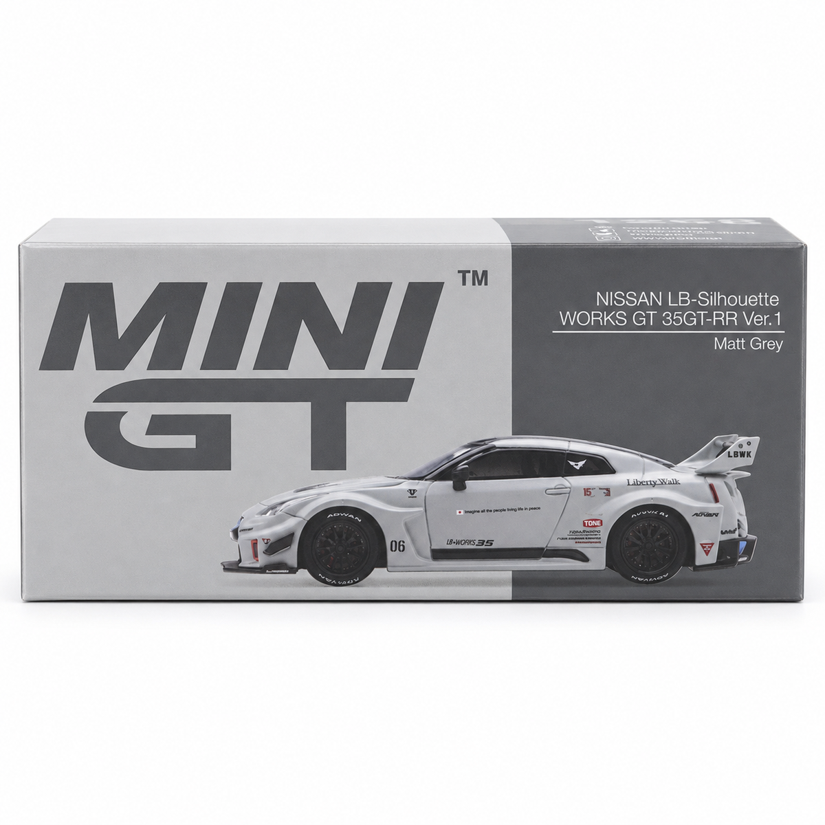 MINI GT 1:64 Nissan LB-Silhouette WORKS GT 35GT-RR Ver.1 Matt Grey Die-Cast Model Car
