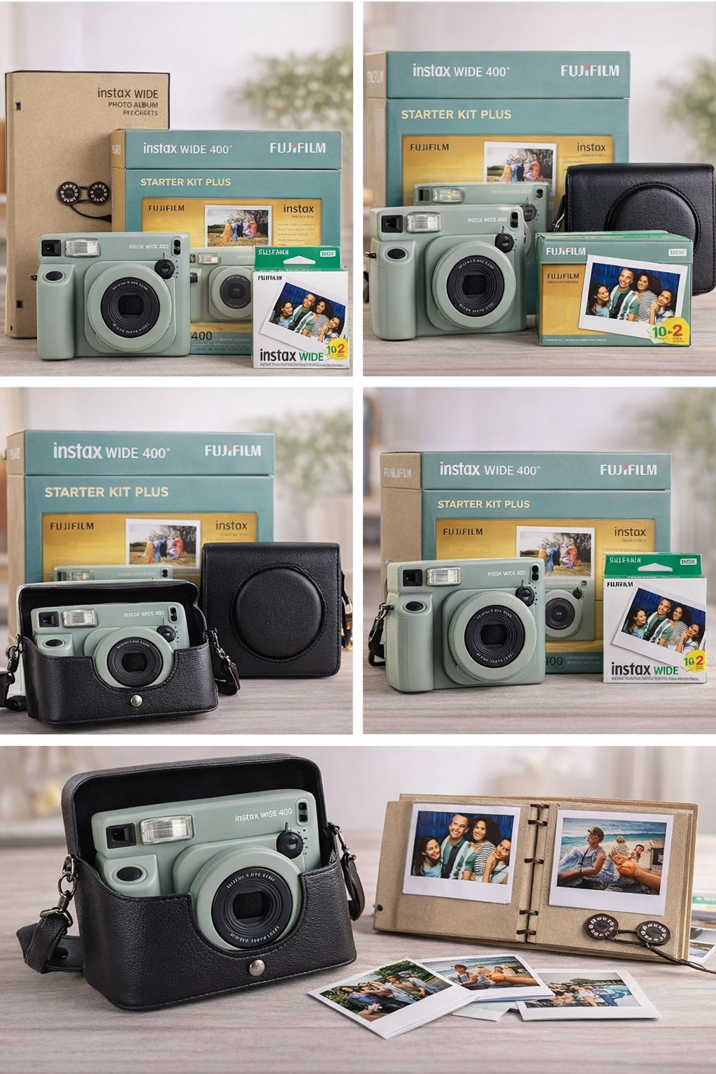 Instax Wide 400 Starter Kit Plus: Capture Life in Full Frame With Fujifilm Wide Camera, PU Case, 20 Film Shots & Elegant Photo Album