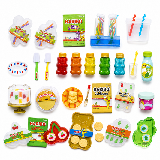 MGA’s Miniverse Make It Mini HARIBO 30+ Pieces Multi-Pack DIY Miniature Food Craft & Collectible Set with Happy Cherries, Twin Snakes, Goldbears & Frogs | Make, Mix, Create & Display Realistic Mini HARIBO Candy Treats, Mini Food Accessories & Collectibles