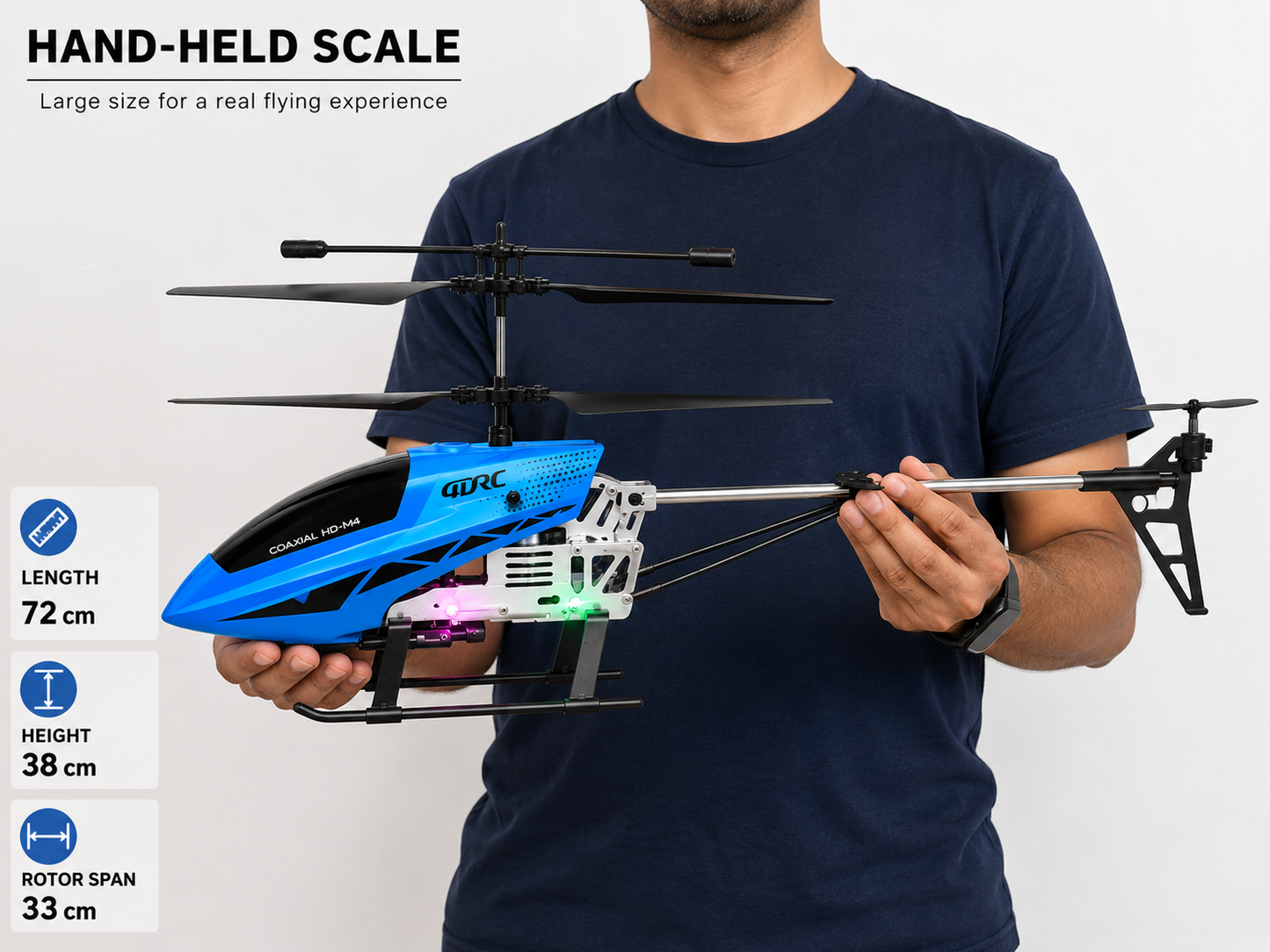 JJRC 4D-M4 Coaxial Remote Control Helicopter, Rechargeable RC Flying Helicopter Toy with Remote Controller, Suspension System & Stable Flight Design for Kids, Beginners & RC Hobby Enthusiasts, 14+ Years