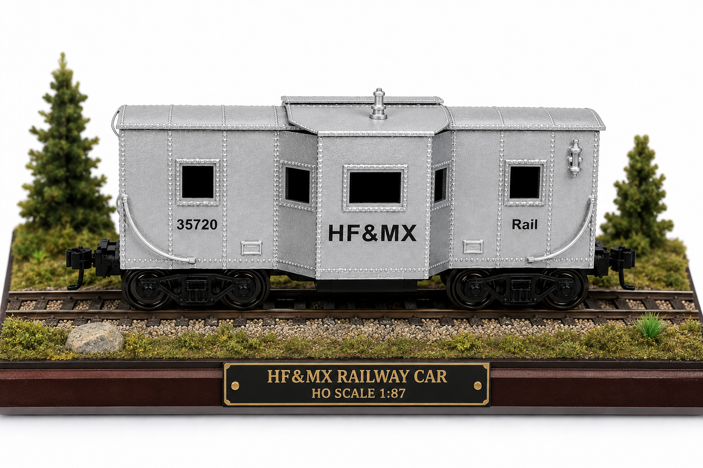 HANFIY 98570 HO 1:87 HF&MX Silver Railroad Car Model | 35720 Railway Coach
