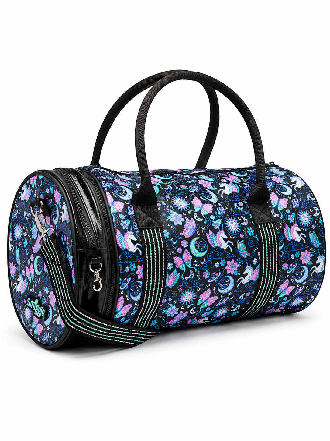 Smiggle Kids Travel Duffel Bag | Weekender Sports Bag with Adjustable Shoulder Strap, Large Capacity& Cute Designs (44cm) (1 Assorted Bag)