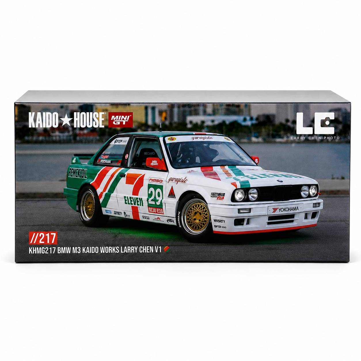 Kaido House x Mini GT KHMG217 BMW M3 Kaido Works Larry Chen V1 | 1:64 Scale Premium Diecast Model Car Collectible