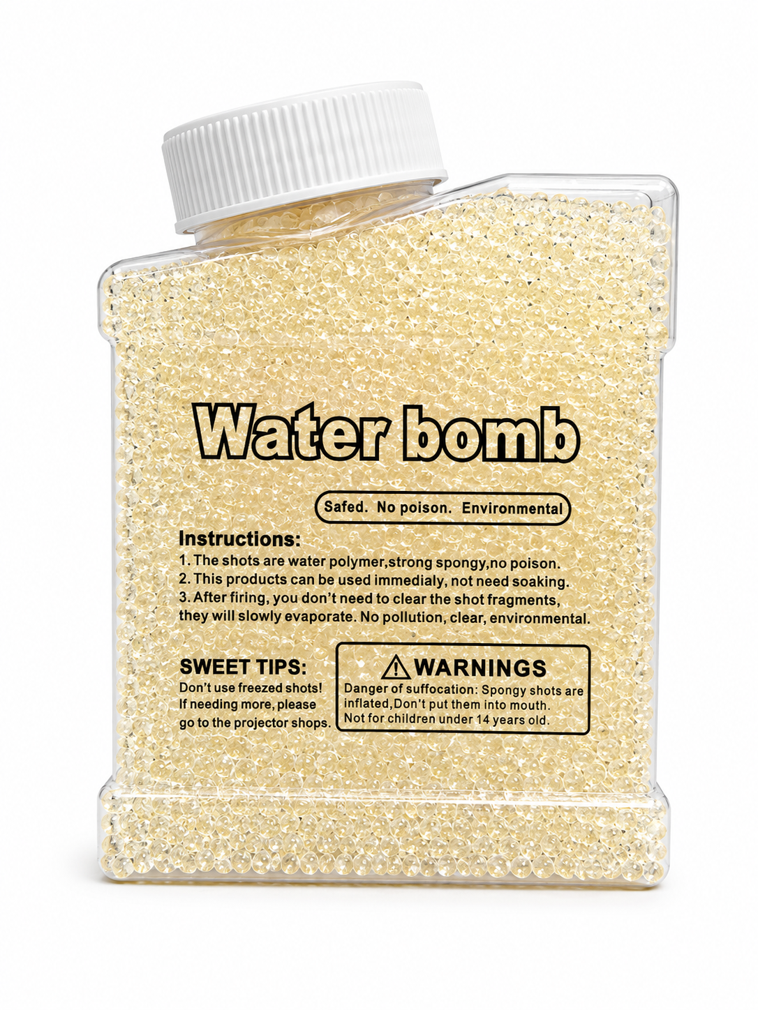 Water Gel Beads Ammo Refill (7-8mm) for Gel Blaster Toy Guns – Eco-Friendly Non-Toxic Water Bombs for Outdoor Play & Sensory Toys