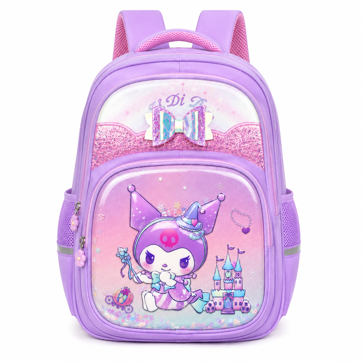 Stylish School Backpack for Girls – Cartoon Print Water-Resistant School Bag for Kids 8–12 Years (41 x 32 x 15 cm)