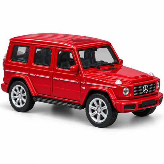 Bburago 1:64 Mercedes-Benz G-Class V8 Die-Cast Model Car | Metal Miniature Luxury SUV with Realistic Details & Display Packaging – Red, Ages 14+