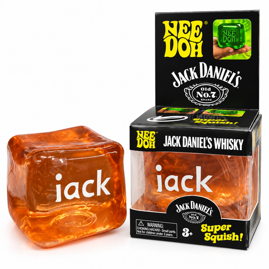 NeeDoh x Jack Daniel’s Old No. 7 Whisky Super Solid Squishy Toy – Soft Squeeze Sensory Fidget Cube, Stress Relief & Satisfying Squish Collectible for Kids & Adults, Ages 3+
