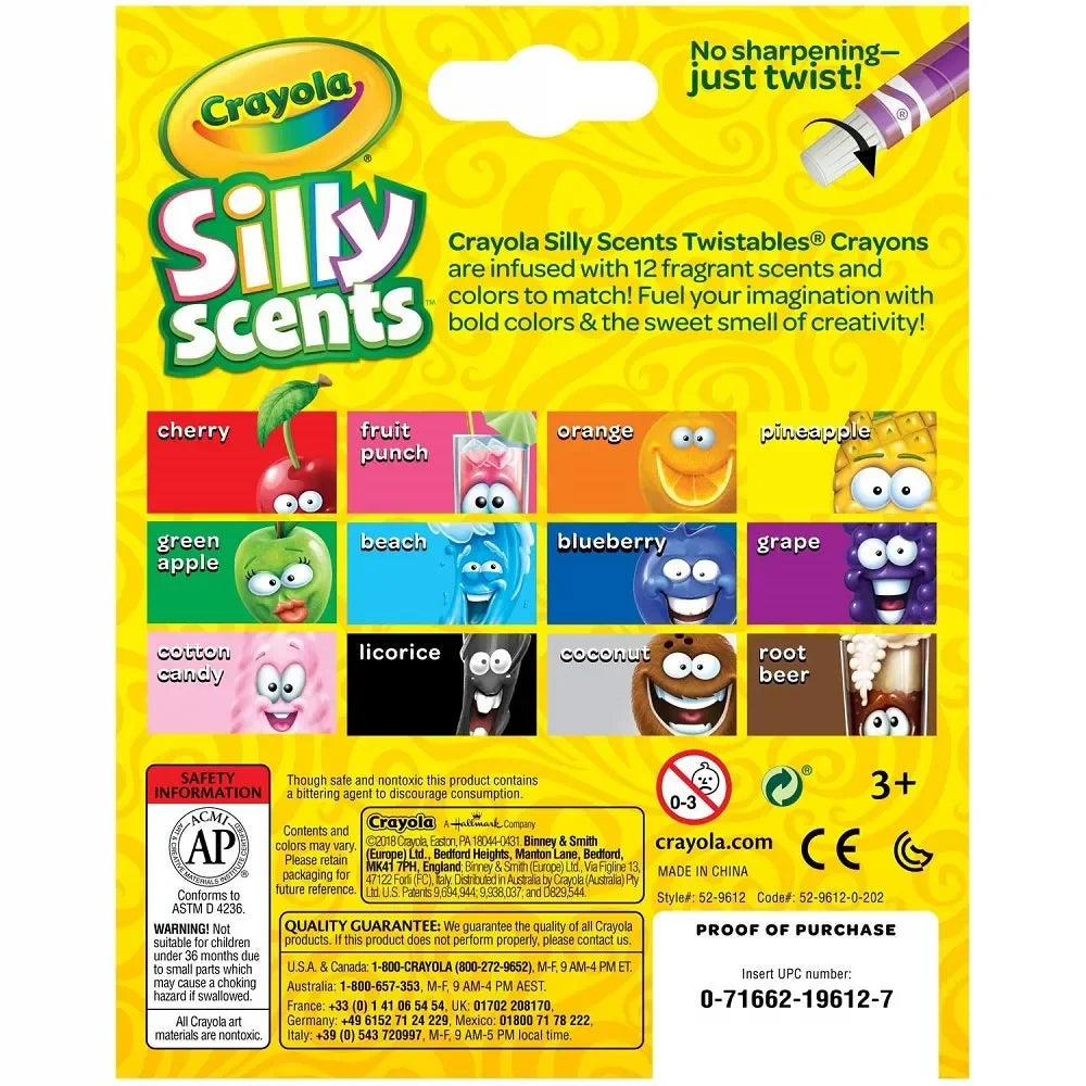 Crayola 12 Silly Scents Twistable Crayons for age 3+ years - Jaiman Toys