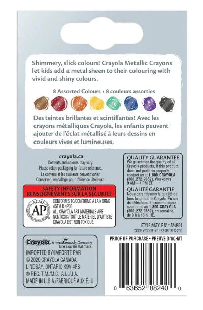 Crayola Metallic Crayons, 8 Count Regular price - Jaiman Toys