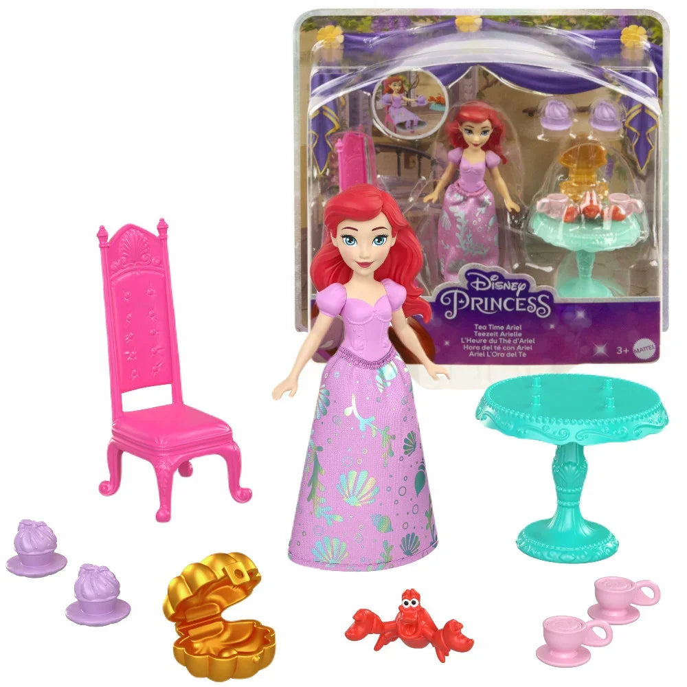 Disney Princess Ariel Tea Time Doll Playset – The Little Mermaid Figure with Table, Chair & Accessories (3+ Years)